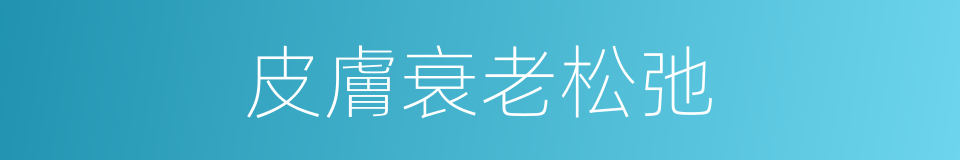 皮膚衰老松弛的同義詞