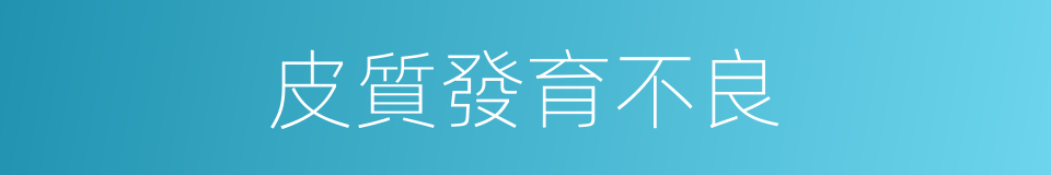 皮質發育不良的同義詞