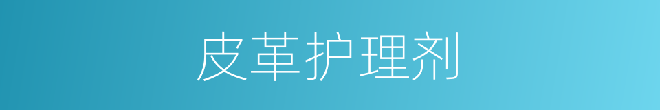 皮革护理剂的同义词