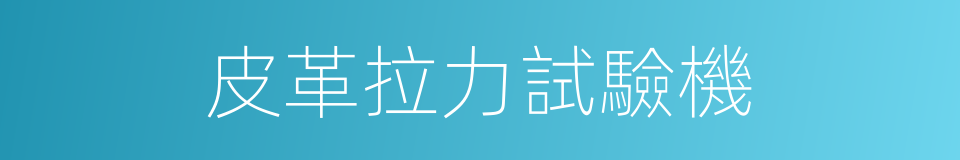 皮革拉力試驗機的同義詞