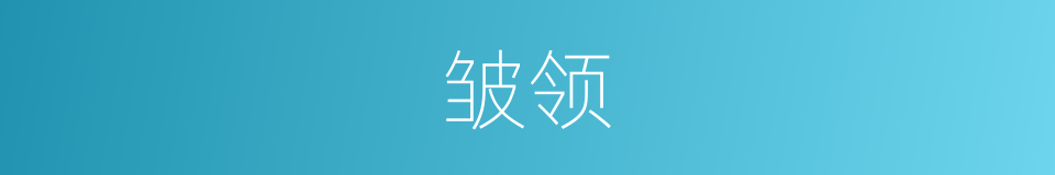皱领的意思