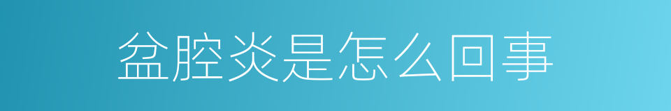 盆腔炎是怎么回事的同义词