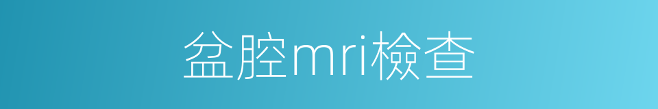 盆腔mri檢查的同義詞