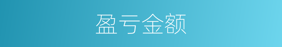 盈亏金额的同义词