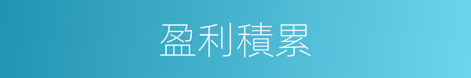 盈利積累的同義詞