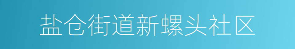 盐仓街道新螺头社区的同义词