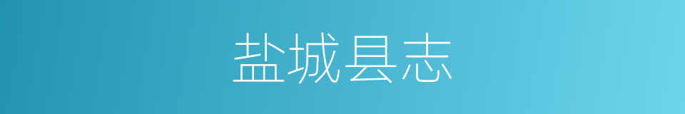 盐城县志的同义词