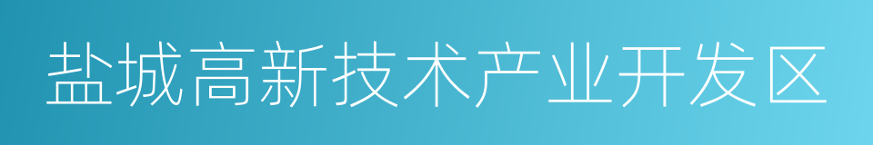 盐城高新技术产业开发区的同义词