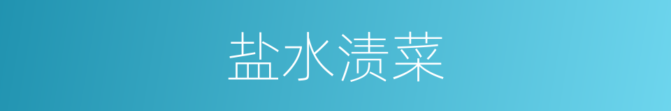 盐水渍菜的同义词