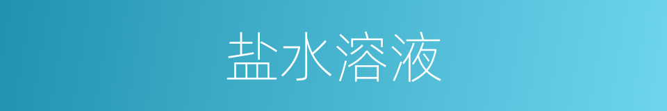 盐水溶液的同义词