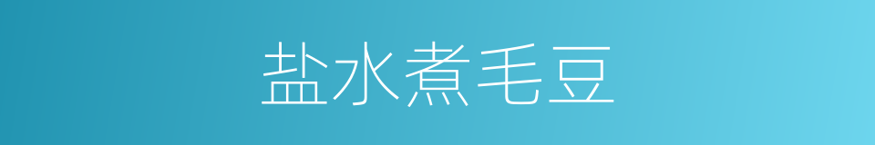 盐水煮毛豆的同义词