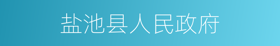 盐池县人民政府的同义词