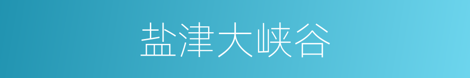 盐津大峡谷的同义词