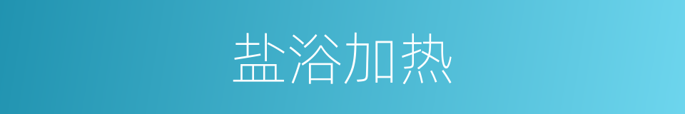 盐浴加热的意思