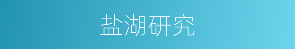 盐湖研究的同义词