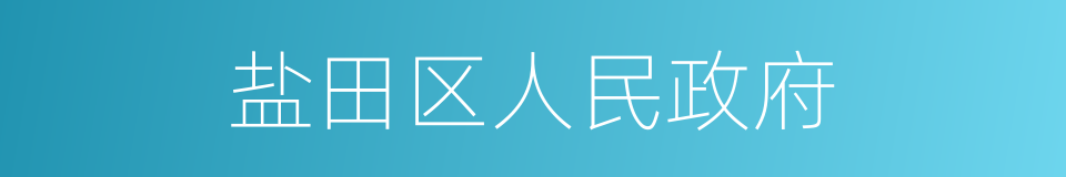 盐田区人民政府的同义词