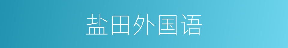 盐田外国语的同义词