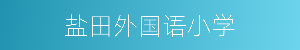 盐田外国语小学的同义词