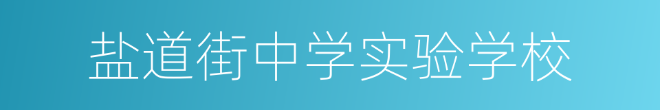 盐道街中学实验学校的同义词