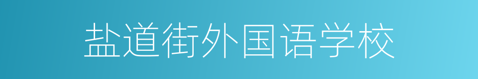 盐道街外国语学校的同义词