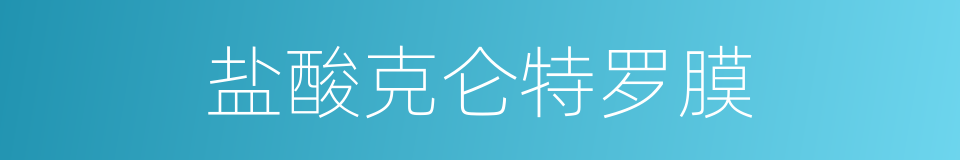 盐酸克仑特罗膜的同义词