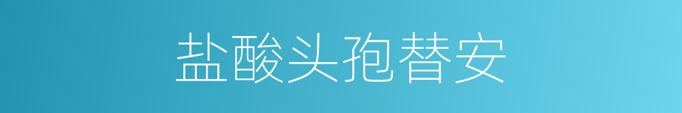 盐酸头孢替安的同义词