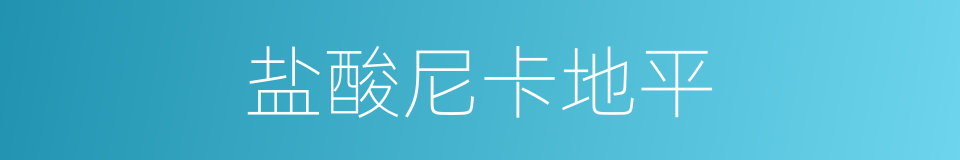 盐酸尼卡地平的同义词