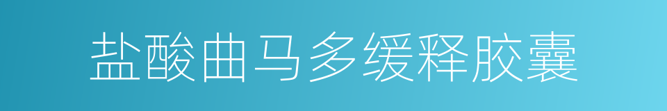 盐酸曲马多缓释胶囊的同义词