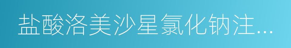 盐酸洛美沙星氯化钠注射液的同义词