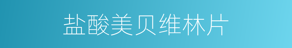 盐酸美贝维林片的同义词