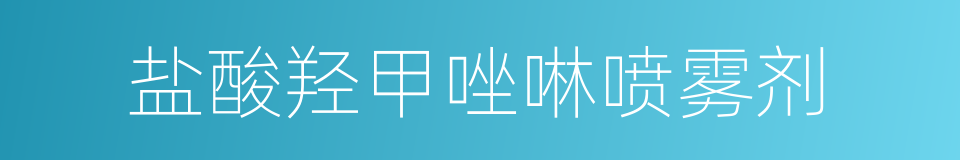 盐酸羟甲唑啉喷雾剂的同义词