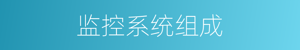 监控系统组成的同义词