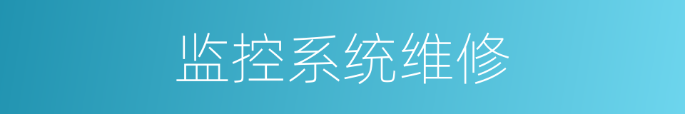 监控系统维修的同义词