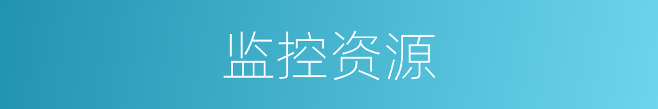 监控资源的同义词