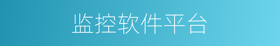 监控软件平台的同义词