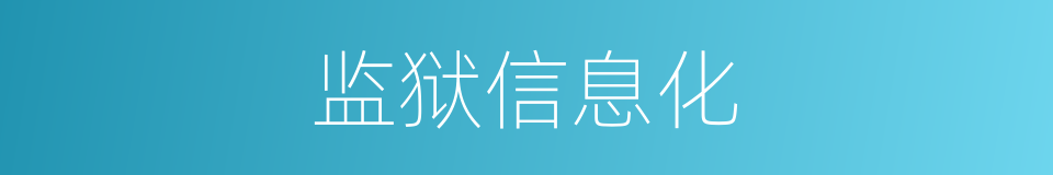 监狱信息化的同义词