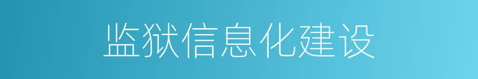 监狱信息化建设的同义词