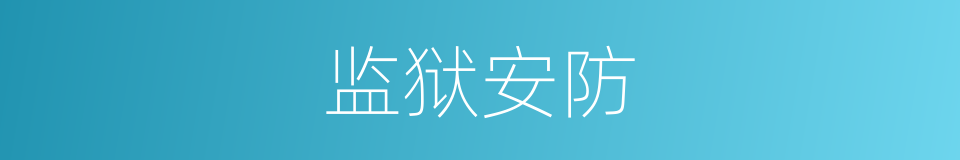 监狱安防的意思