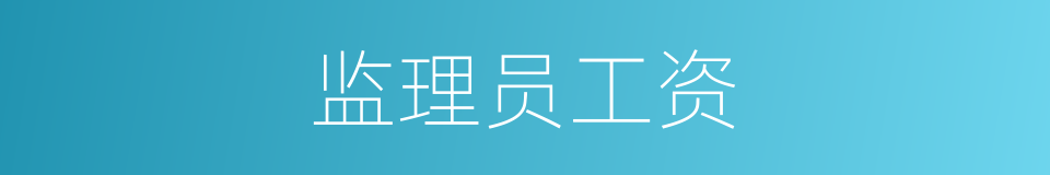 监理员工资的同义词