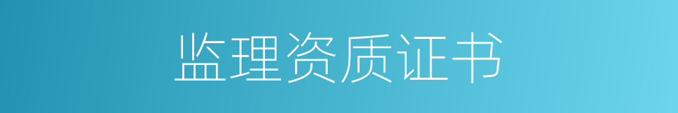 监理资质证书的同义词