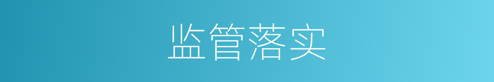 监管落实的同义词