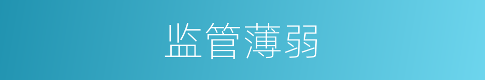 监管薄弱的同义词