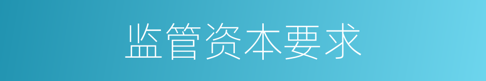 监管资本要求的同义词