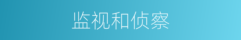 监视和侦察的同义词