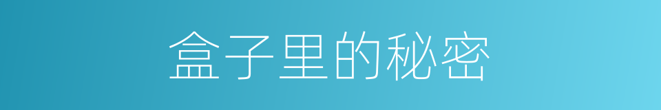 盒子里的秘密的同义词