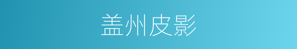 盖州皮影的同义词