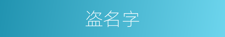 盗名字的意思