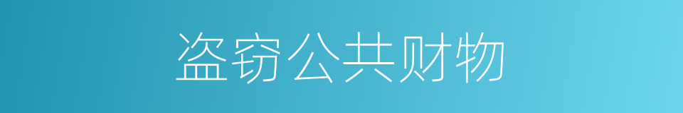 盗窃公共财物的同义词