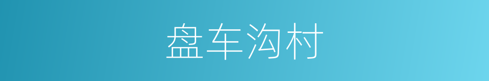 盘车沟村的同义词