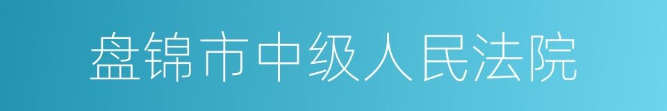 盘锦市中级人民法院的同义词